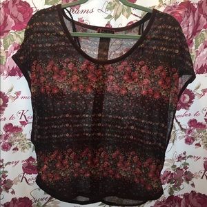 Brown floral top